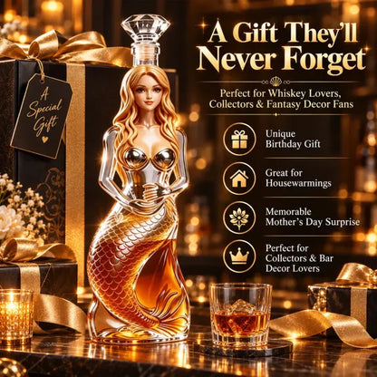 Enchanted Mermaid Glass Whiskey Decanter