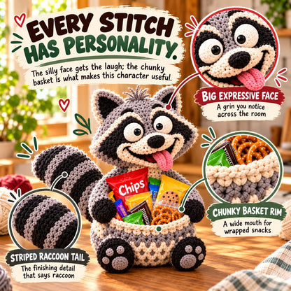 Funny Animal Crochet Snack Basket DIY Kit