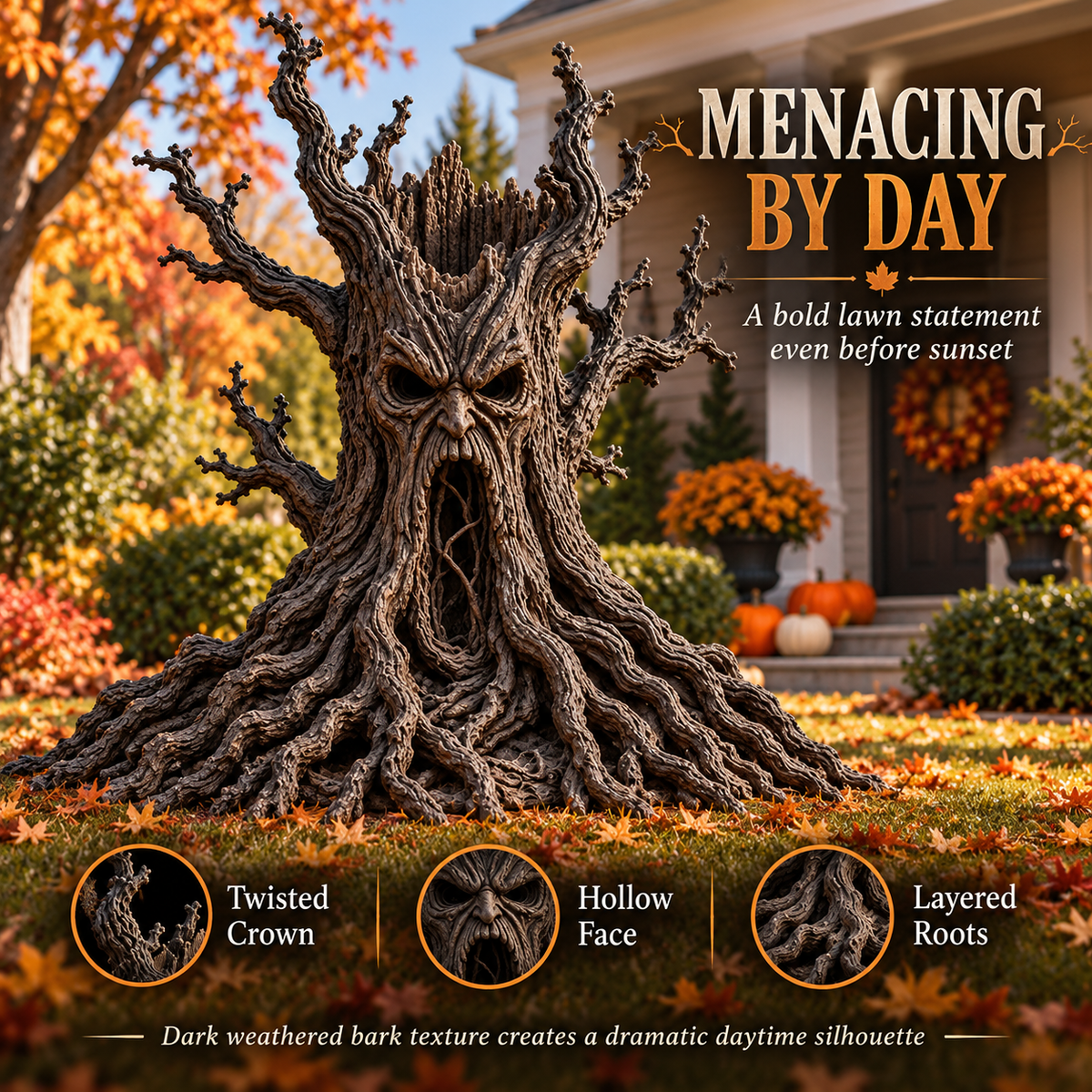 🪾🎃 Enchanted Haunted Tree Light-Spooky Glowing Halloween Yard Sculpture 👻