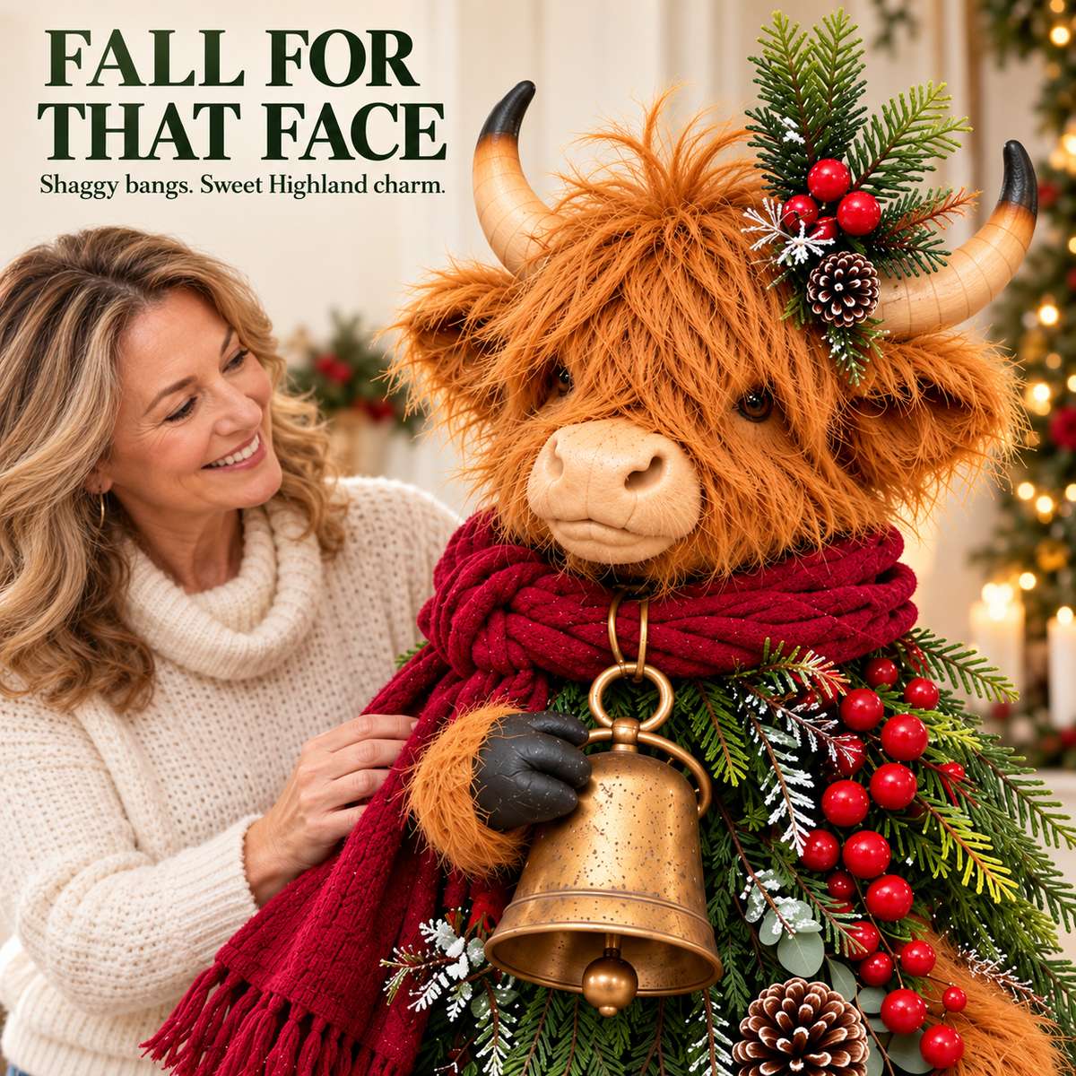 Highland Cow Christmas Greeter – A Charming Holiday Welcome