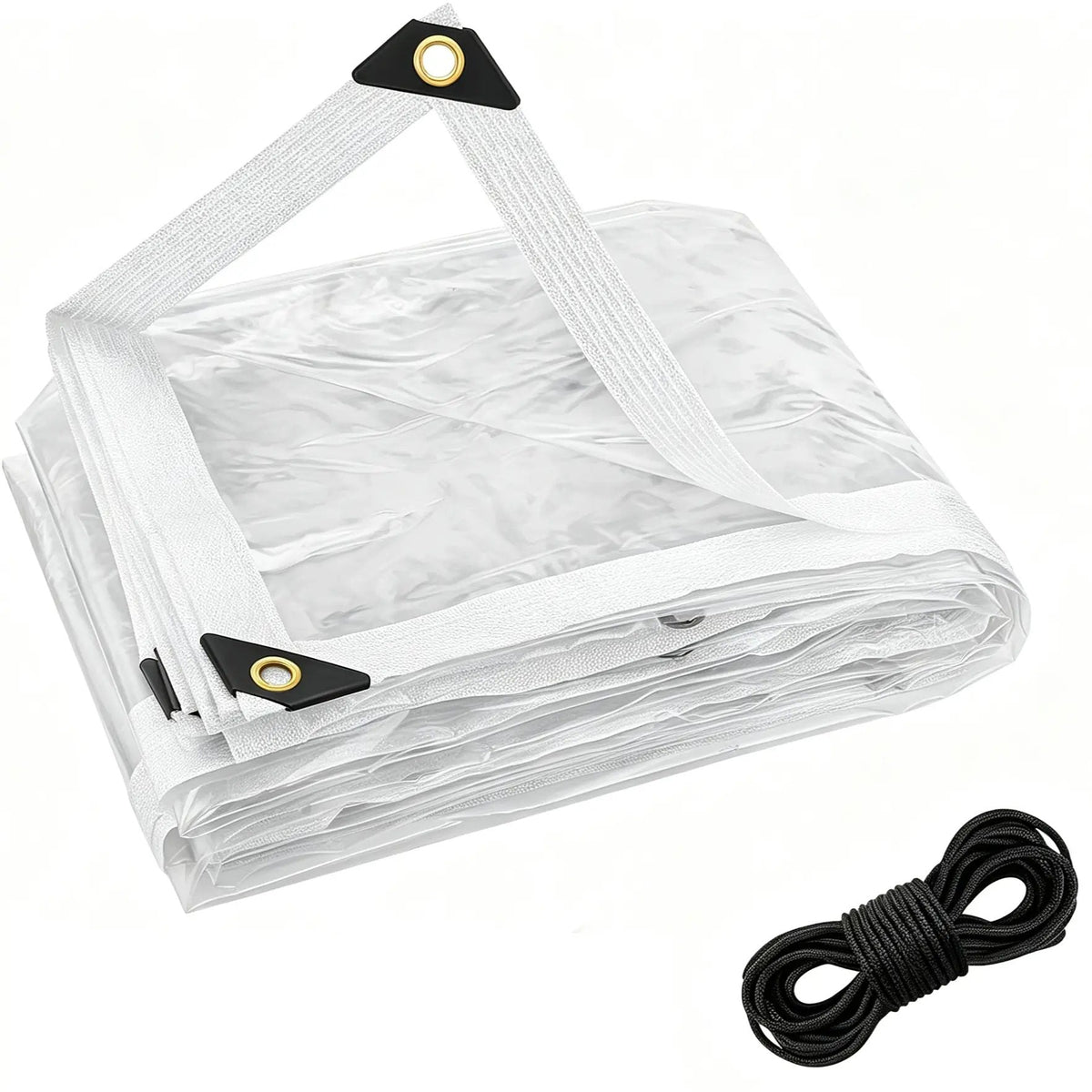 🌧️💪 ClearGuard™ Heavy-Duty Waterproof Tarp – Transparent Outdoor Rain Cover with Secure Grommets