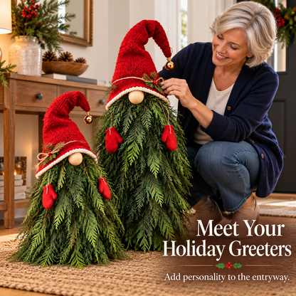 🎄 2-Piece Whimsical Christmas Gnome Porch Decor Set 🎁