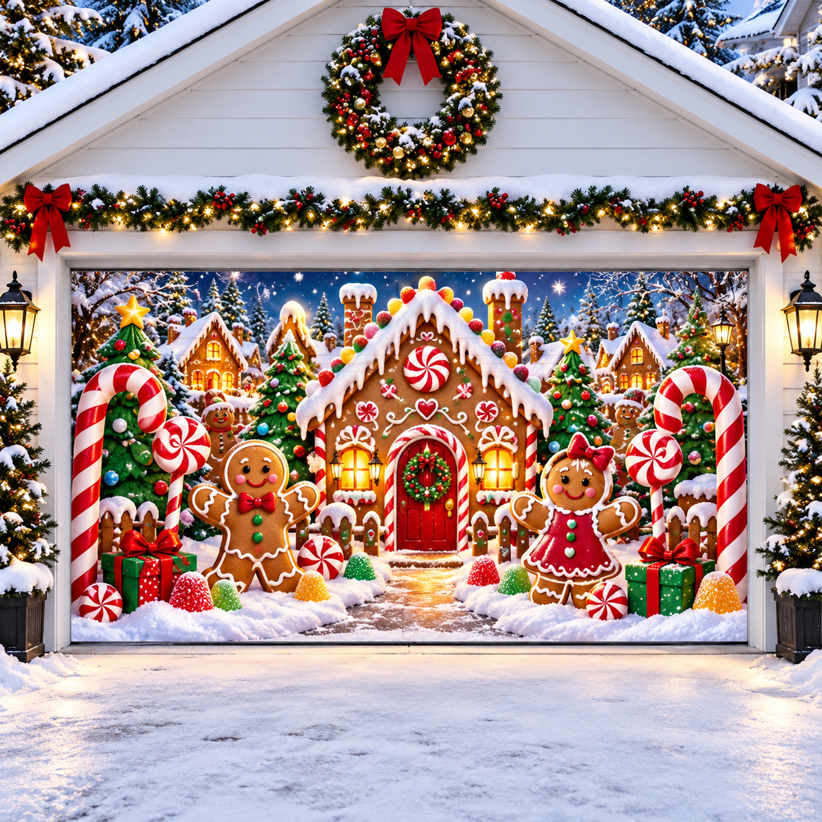 🔥LAST DAY 50% OFF🎄 Christmas Garage Door Cover 🚗✨