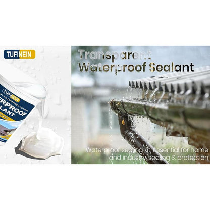 💧35oz Water-Based Transparent Waterproof Coating | Invisible Clear Sealant | Self-Leveling Waterproof Seal for Roof, Brick, Concrete, Wood &amp; Metal Surfaces