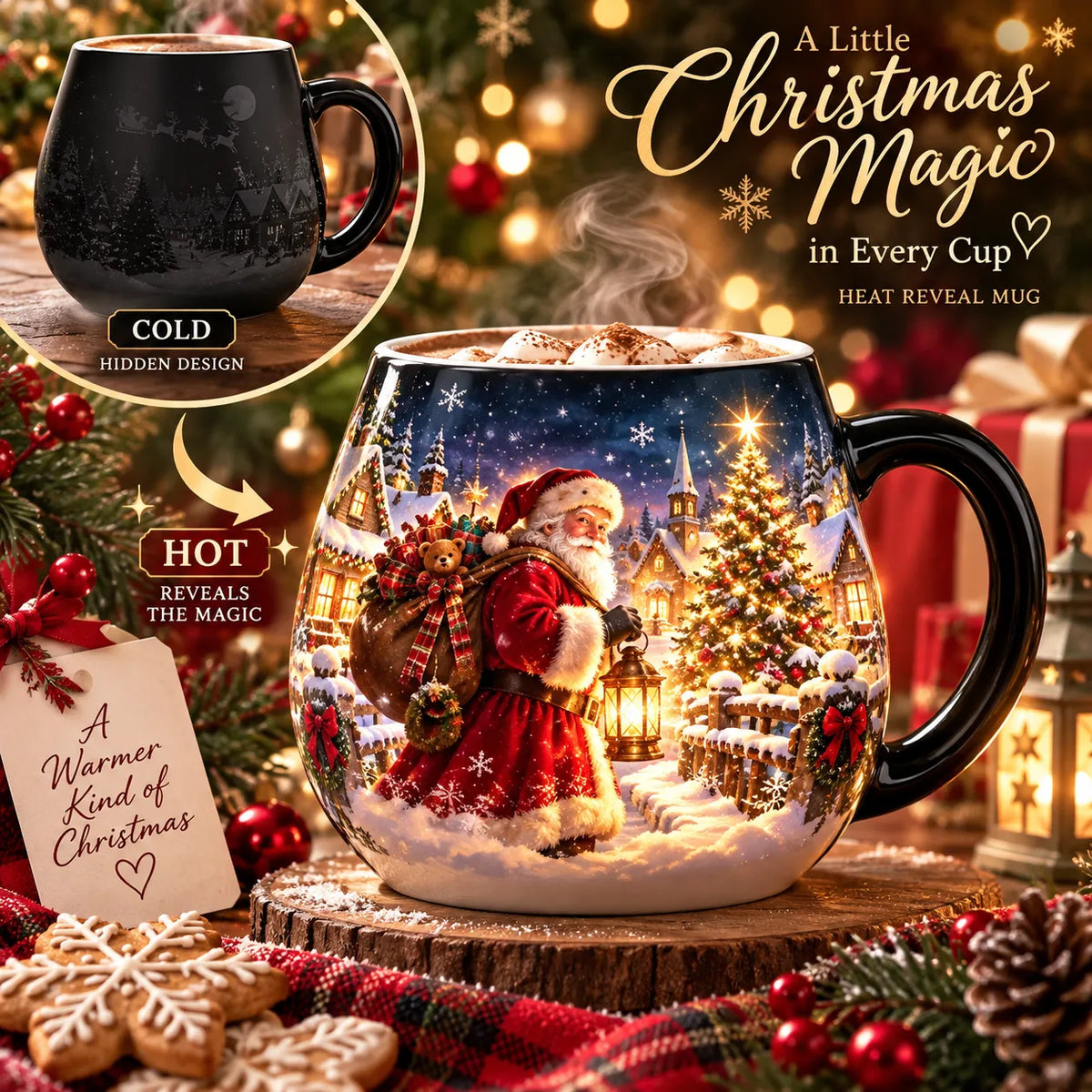 🎄 Last Day 50% OFF🎁Christmas Magic Color-changing Mug – Heat Reveal Holiday Gift