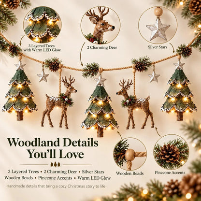 ⏰ LAST DAY 49% OFF - 🦌 Lighted Woodland Christmas Garland