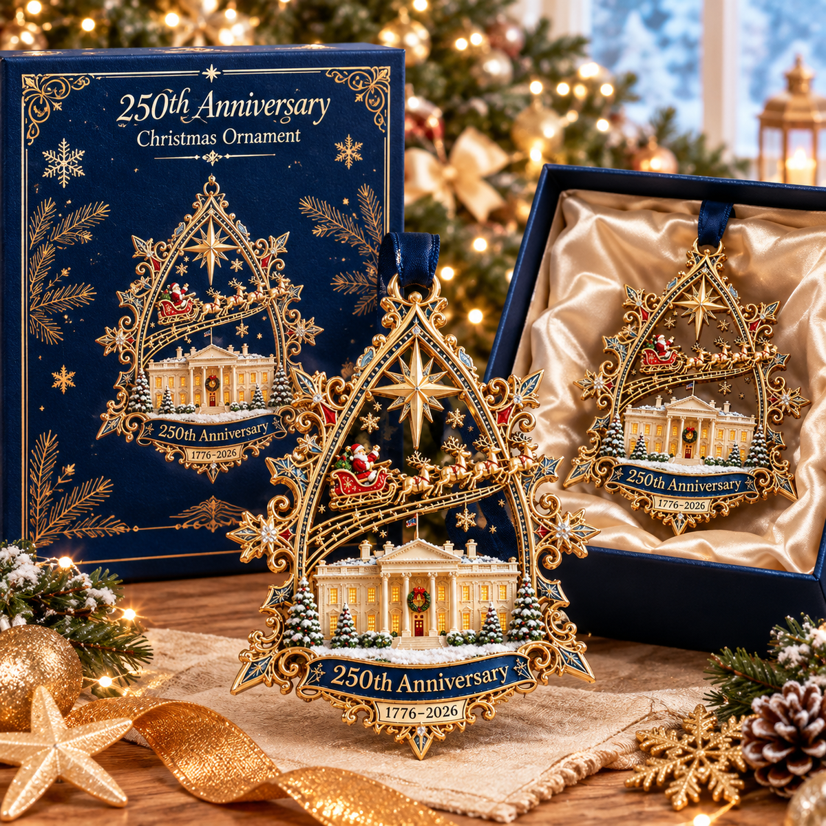 250th anniversary ornament gift presentation