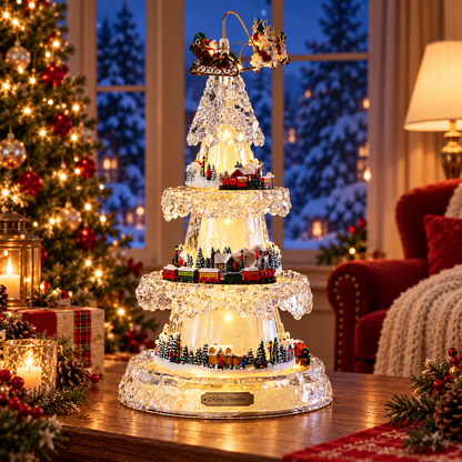 🎶Gold Three-Tier Christmas Village