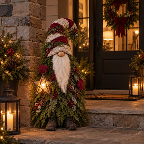 🔥Evergreen Star Gnome™ Lighted Christmas Woodland Decor