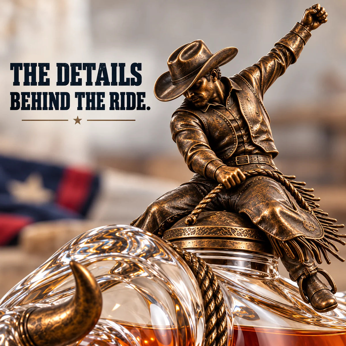 🤠 Eight Seconds Bull Rider Whiskey Decanter — Las Vegas 2026 Limited Custom Edition