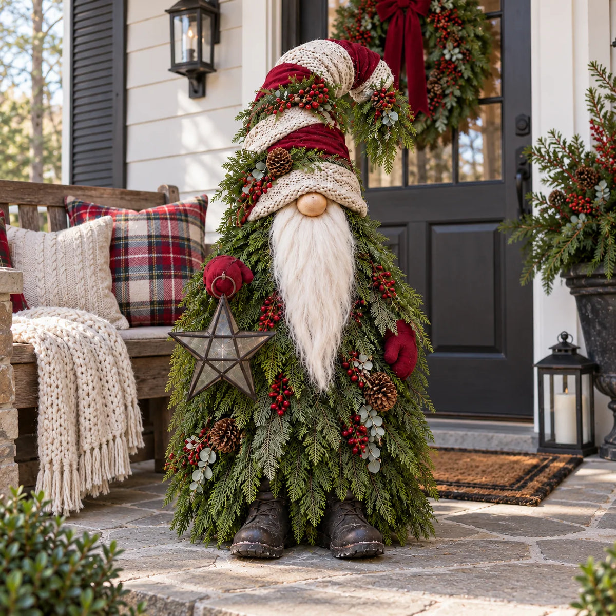🔥Evergreen Star Gnome™ Lighted Christmas Woodland Decor