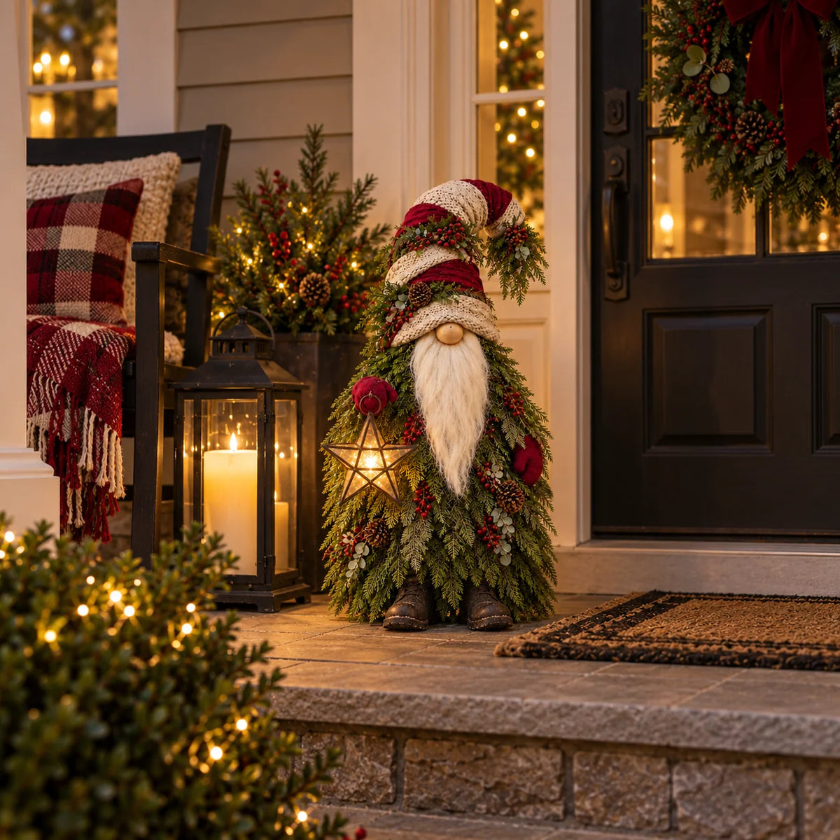 🔥Evergreen Star Gnome™ Lighted Christmas Woodland Decor