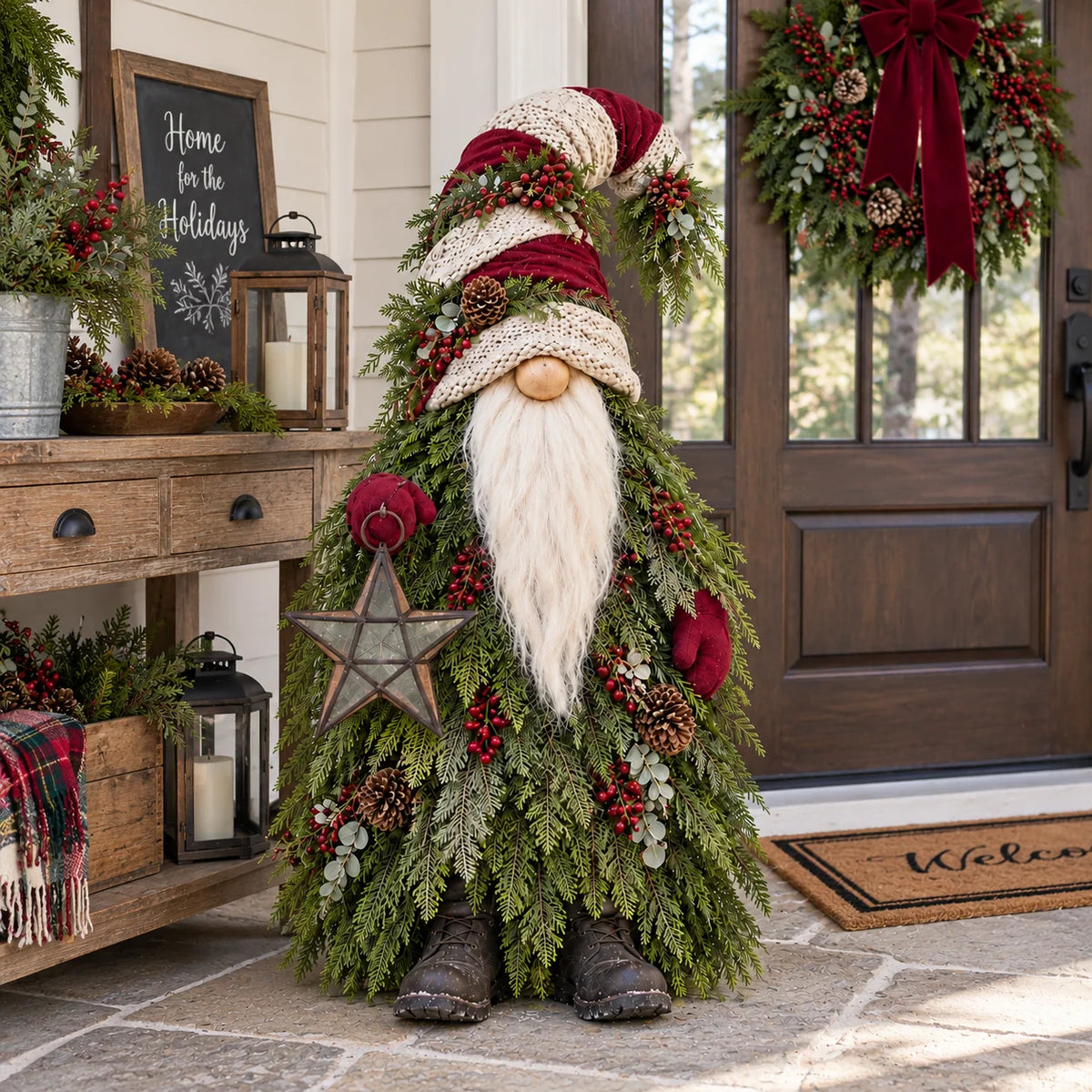 🔥Evergreen Star Gnome™ Lighted Christmas Woodland Decor