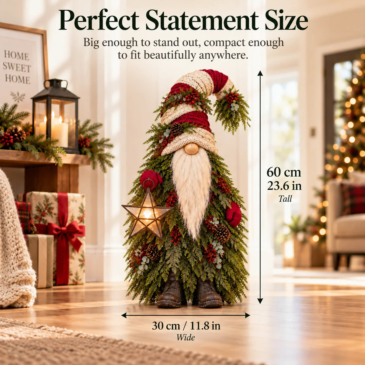 🔥Evergreen Star Gnome™ Lighted Christmas Woodland Decor