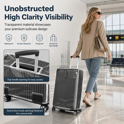Protect Luggage Instantly! Clear PVC Suitcase Cover