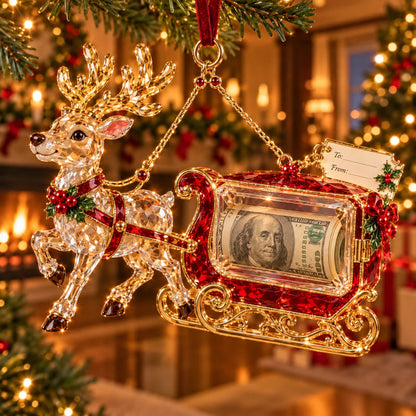 🎄 Christmas Cash Gift Ornament | 20 Crystal-Style Designs with Money Holder & Gift Tag 🎁