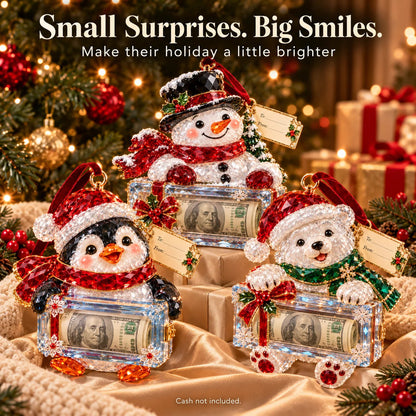 🎄 Christmas Cash Gift Ornament | 20 Crystal-Style Designs with Money Holder & Gift Tag 🎁