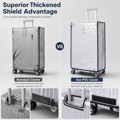 Protect Luggage Instantly! Clear PVC Suitcase Cover