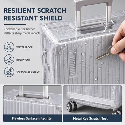 Protect Luggage Instantly! Clear PVC Suitcase Cover