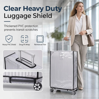 Protect Luggage Instantly! Clear PVC Suitcase Cover