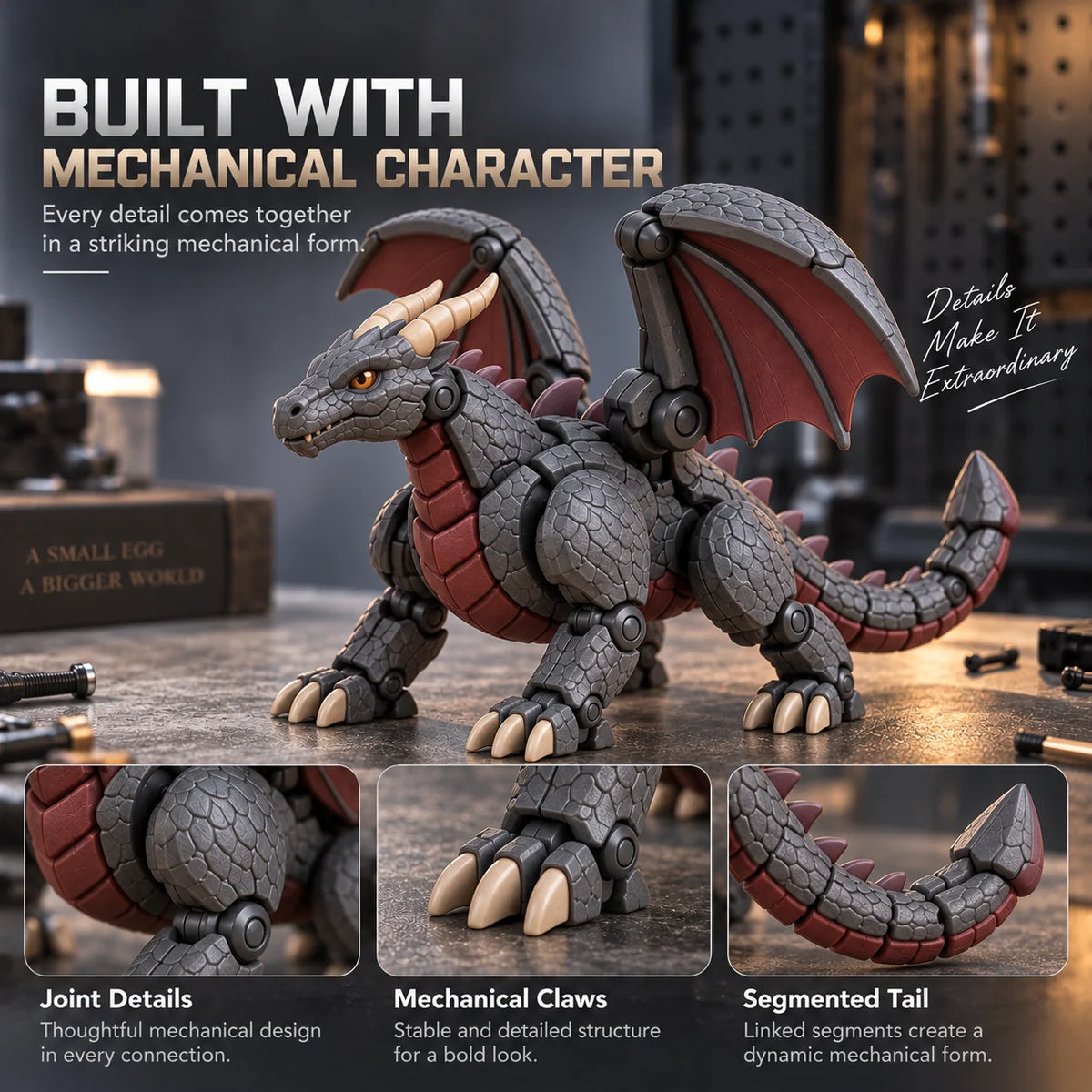 🐉 Guardian Dragon Egg — Transforming Dragon Figure with Sculpted Details
