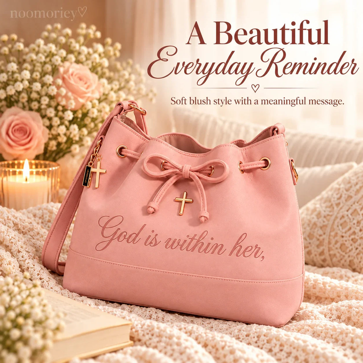 💕 Faith-Inspired Bucket Bag – God Is Within Her Handbag