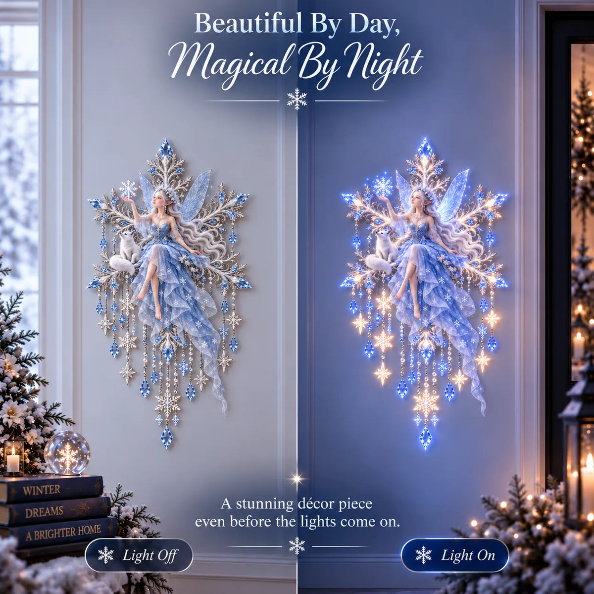 Free shipping——❄️Ice Snow Elf Starfall Wall Light