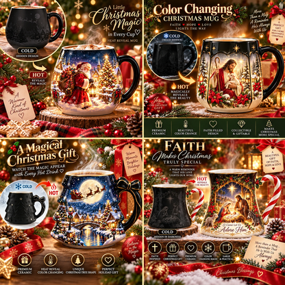 🎄 Last Day 50% OFF🎁Christmas Magic Color-changing Mug – Heat Reveal Holiday Gift
