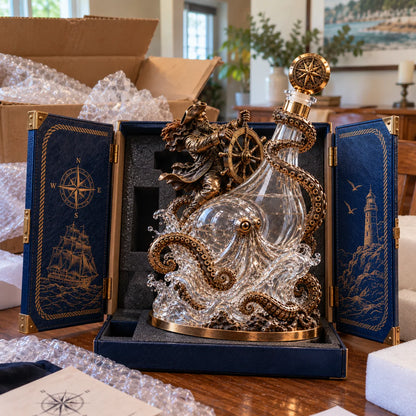 ⚓ Stormbound Captain & Deep-Sea Octopus Whiskey Decanter – 2026 Nautical Collector’s Edition 🥃