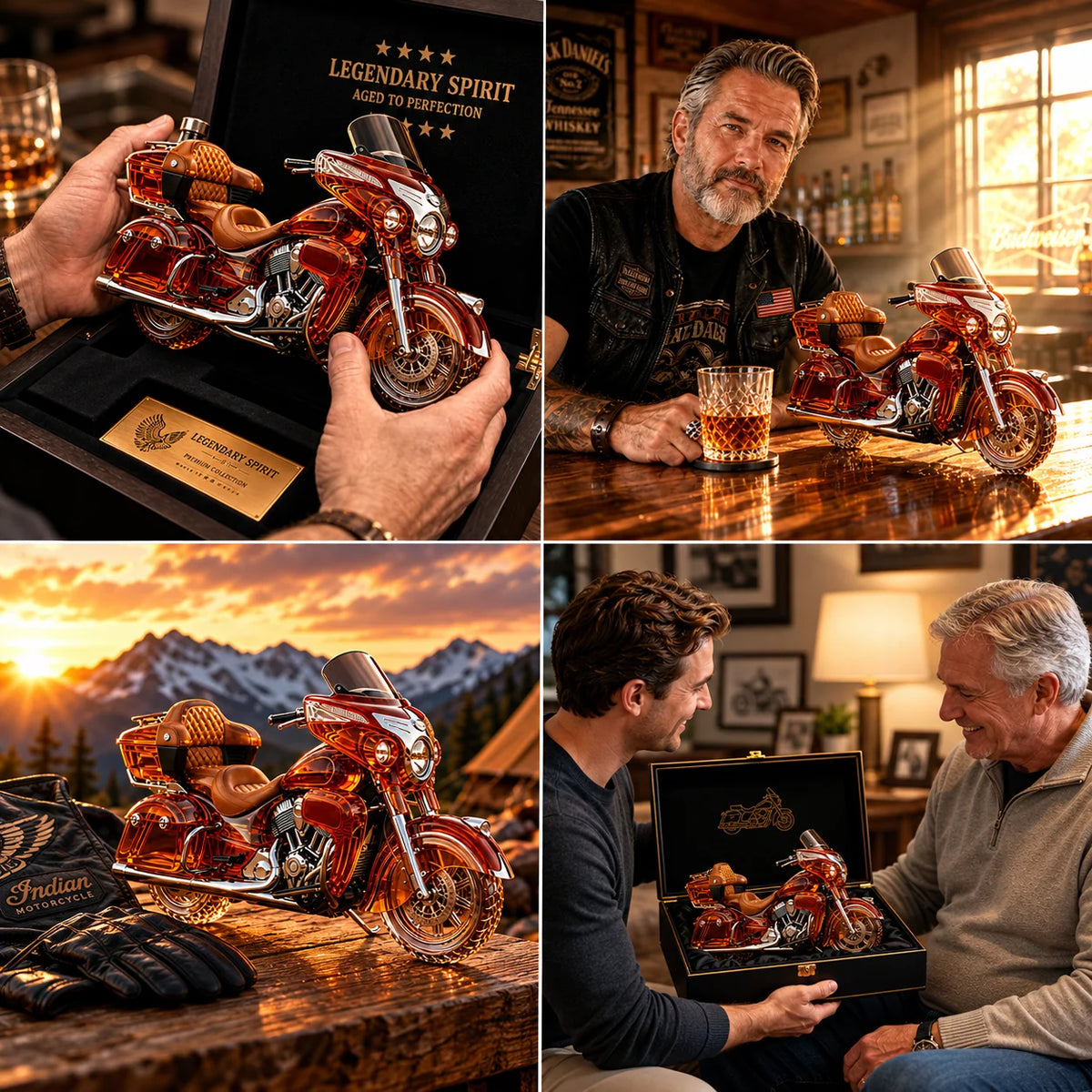 🏍️ The Open Road Never Leaves You – Motorcycle Whiskey Decanter 🥃