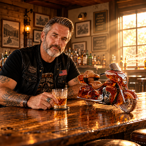 🏍️ The Open Road Never Leaves You – Motorcycle Whiskey Decanter 🥃