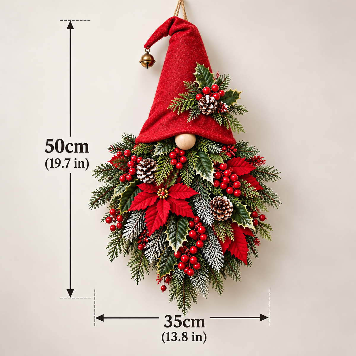 🎄🧙‍♂️ Christmas Evergreen Gnome Door Hanger