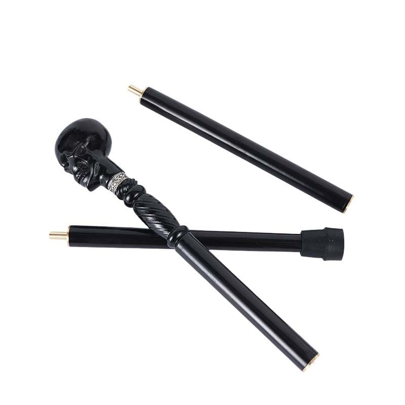 💀Black Devil Skull Wooden Walking Cane