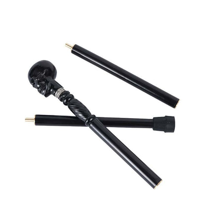 💀Black Devil Skull Wooden Walking Cane