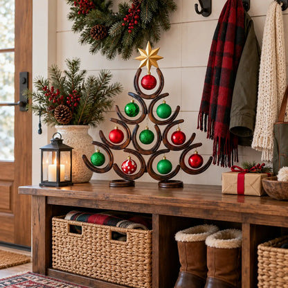🐎 Lucky Horseshoe Holiday Tree | Rustic Western Christmas Decor