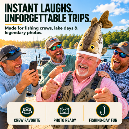 🔥Last day 49% OFF🐟 Funny 3D Fish Hat — Funny Fishing Gift for Anglers, Lake Days & Parties