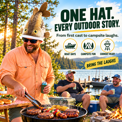 🔥Last day 49% OFF🐟 Funny 3D Fish Hat — Funny Fishing Gift for Anglers, Lake Days & Parties