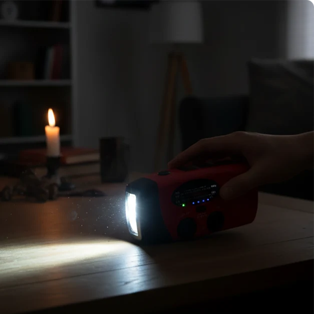 ☀️ Portable Solar Emergency Radio with Hand Crank, LED Flashlight & NOAA Weather Alerts – Outdoor Survival Essential 🔋
