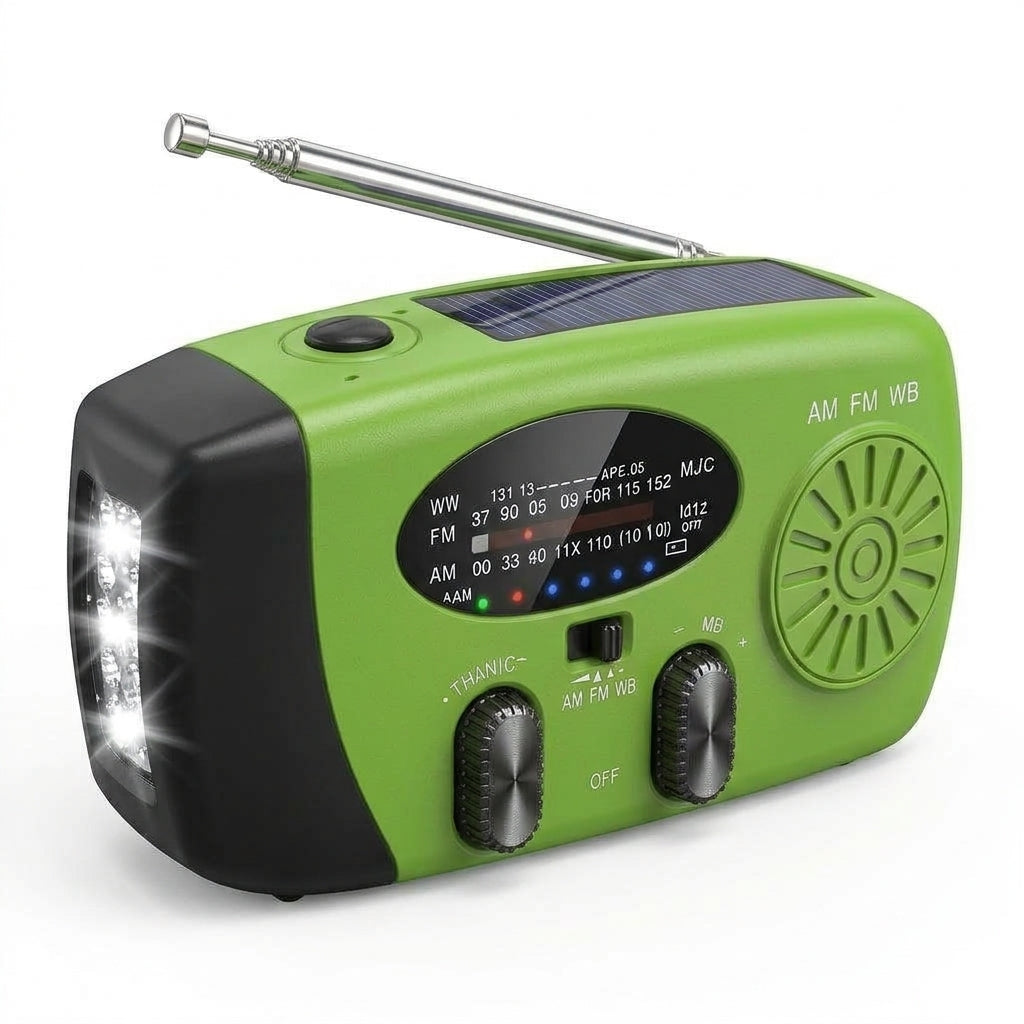 ☀️ Portable Solar Emergency Radio with Hand Crank, LED Flashlight & NOAA Weather Alerts – Outdoor Survival Essential 🔋