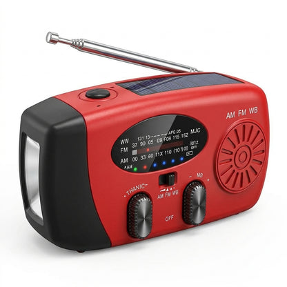 ☀️ Portable Solar Emergency Radio with Hand Crank, LED Flashlight & NOAA Weather Alerts – Outdoor Survival Essential 🔋