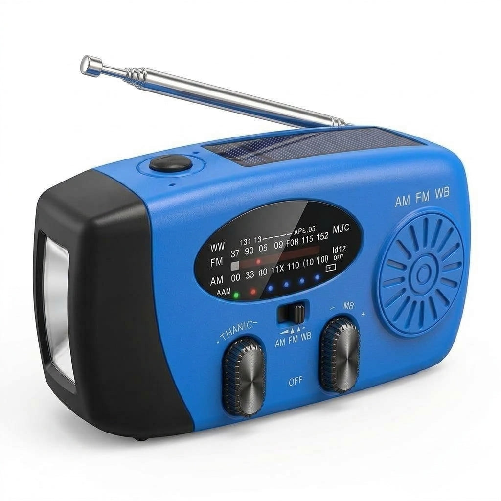 ☀️ Portable Solar Emergency Radio with Hand Crank, LED Flashlight & NOAA Weather Alerts – Outdoor Survival Essential 🔋