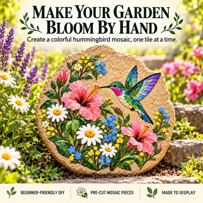 ⏳ Last Day 49% OFF – 🐦 Beginner-Friendly Hummingbird Wildflower Mosaic DIY Kit | Complete Kit with Mosaic Pieces, Tools & Guide Included 💕