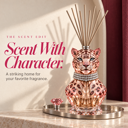 🐆 Wildly Elegant Pink Leopard — Limited Collector’s Edition | Vase, Diffuser & Decanter ✨