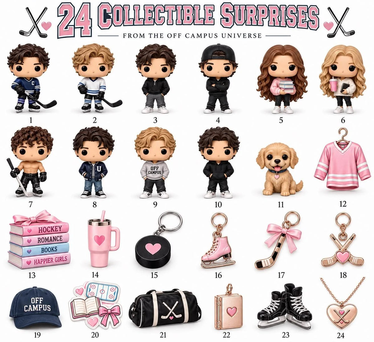 Off‑Campus‑Advent Hockey‑Romance‑Theme Advent‑Calendar | 24‑Day Collectible Surprise Count‑Down Box