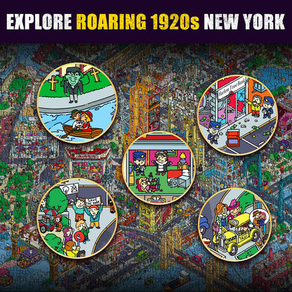 🧩🔎1000-Piece Roaring Twenties New York Detective Jigsaw Puzzle for Adults(📦Buy 2 Free Shipping)