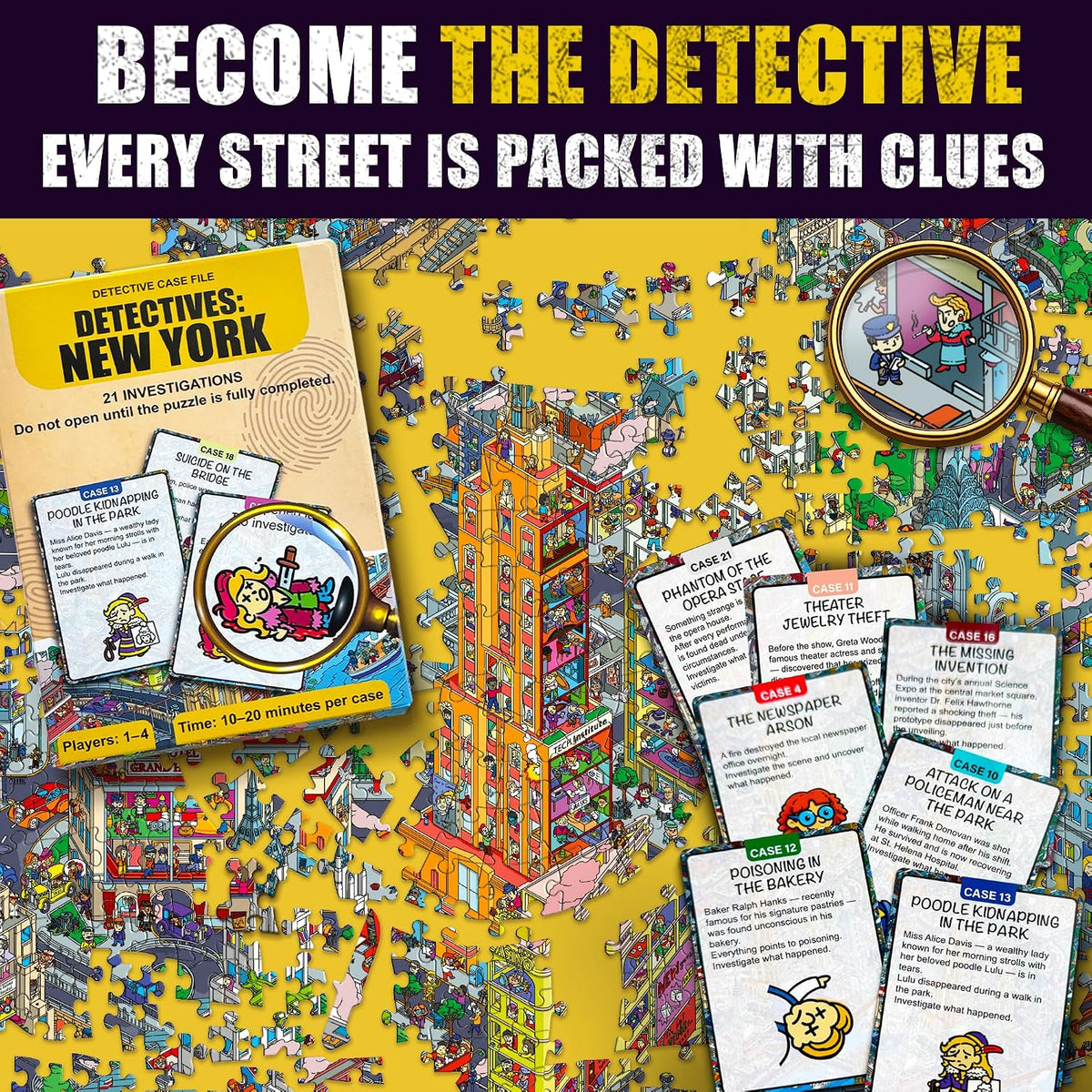 🧩🔎1000-Piece Roaring Twenties New York Detective Jigsaw Puzzle for Adults(📦Buy 2 Free Shipping)