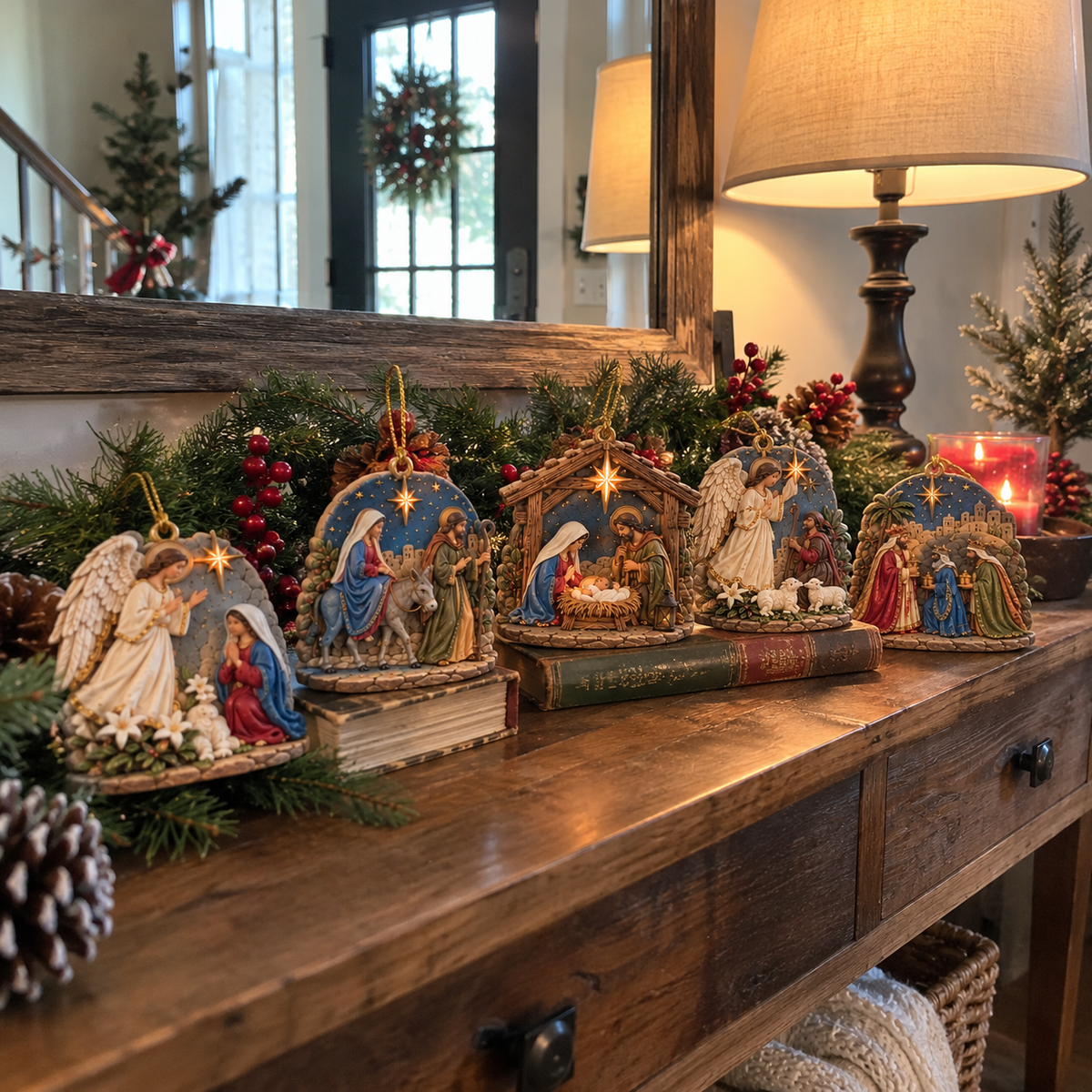 The Nativity Story – 5-Piece Jesus Birth Christmas Ornaments