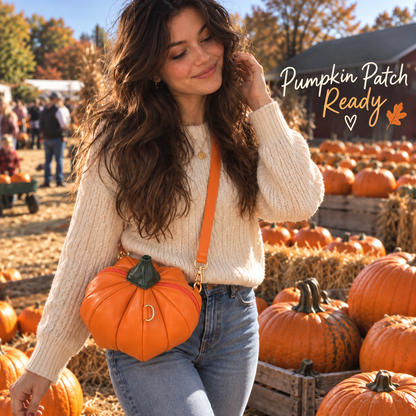 Pumpkin Crossbody Purse – Cute Halloween & Fall Handbag