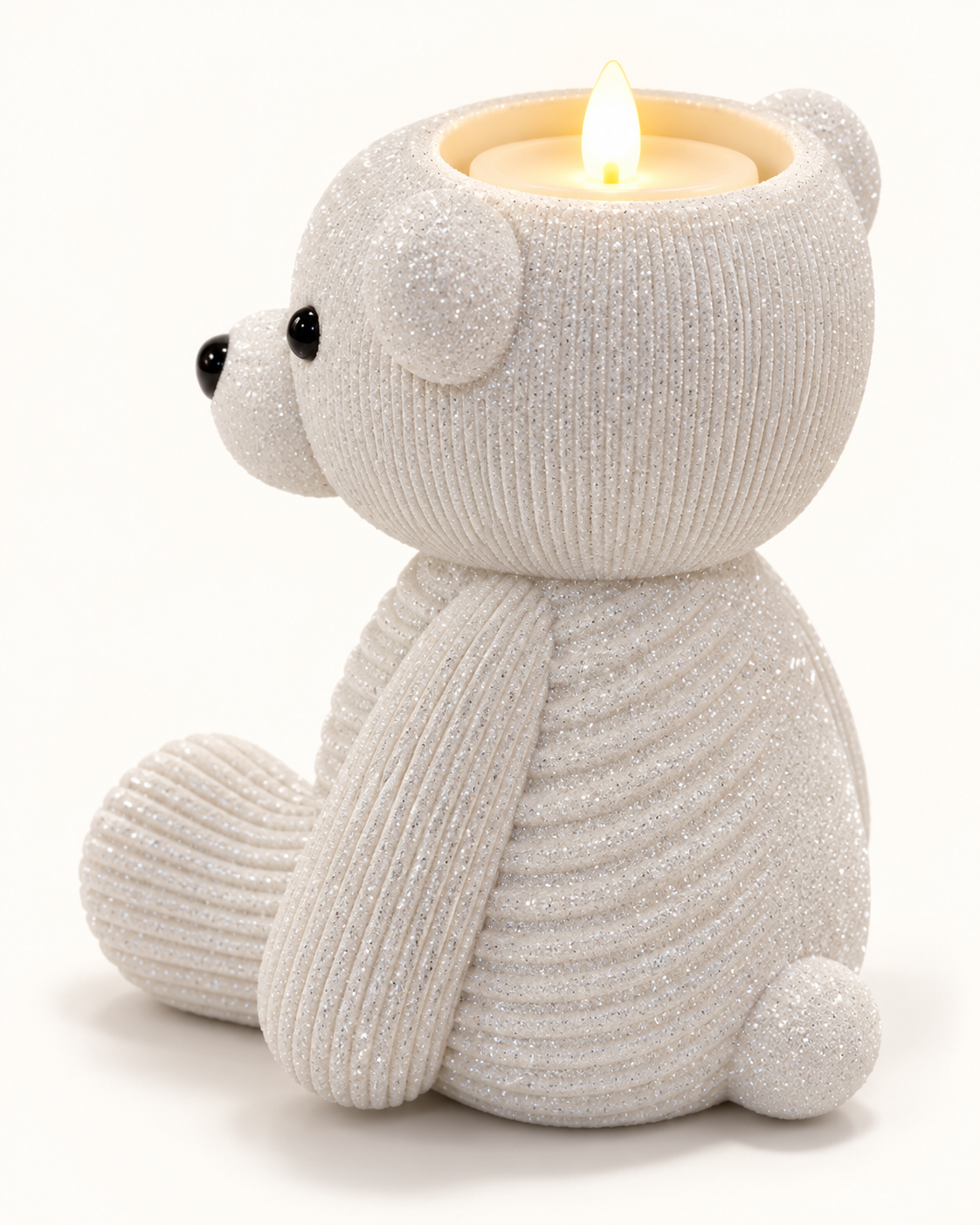 Cozy Polar Bear Candle Holder – Sparkling Winter Home Decor & Christmas Gift