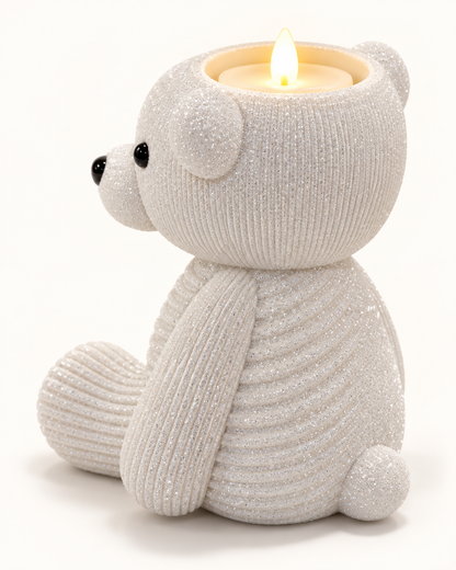 Cozy Polar Bear Candle Holder – Sparkling Winter Home Decor & Christmas Gift